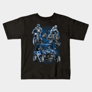 Blue Motocross Extreme Kids T-Shirt